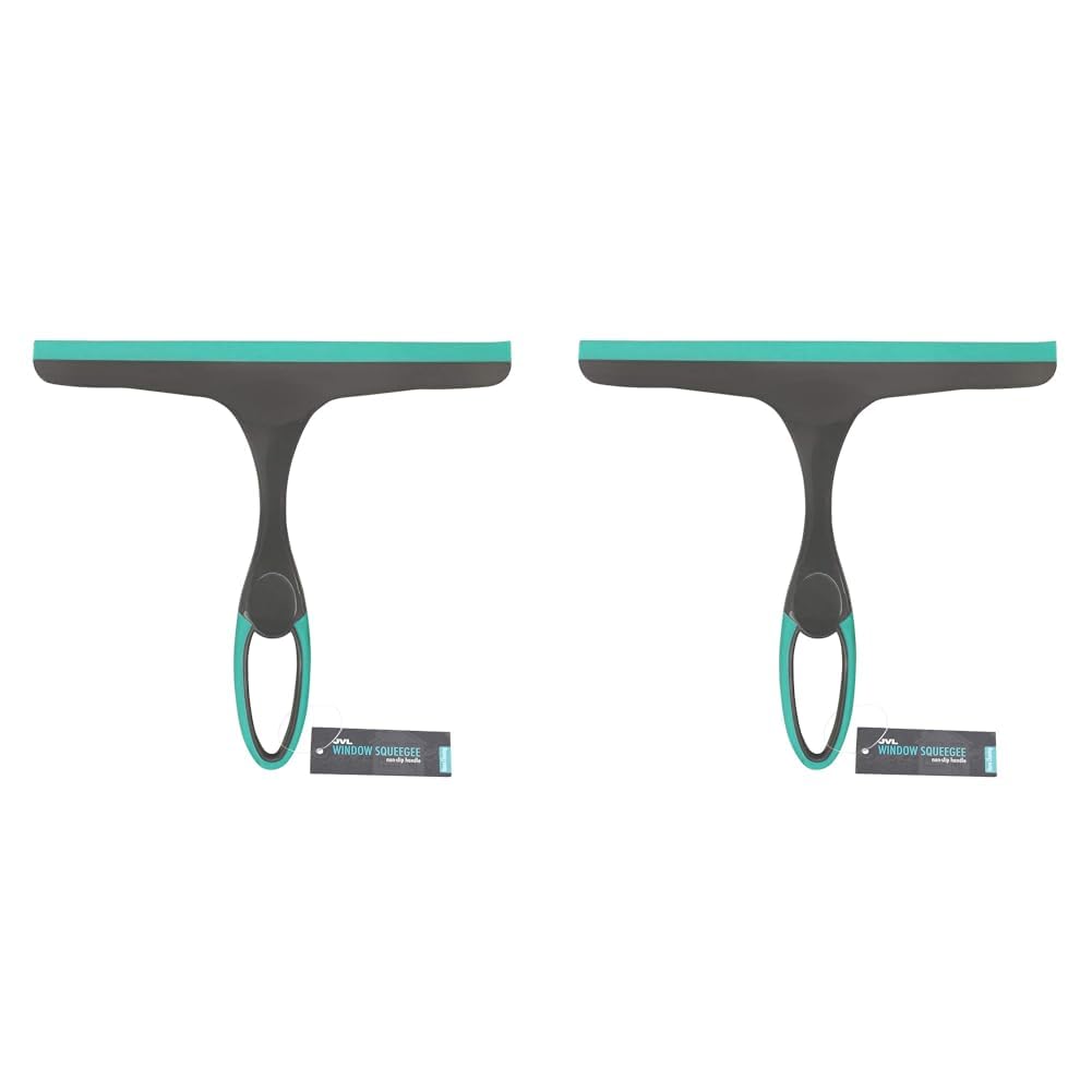 JVL 20-043GY Hand Held Wiper Blade Window Squeegee, Grey/Turquoise (Pack of 2)
