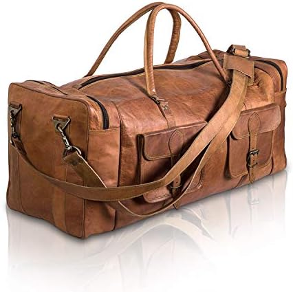 Leather Duffel Bag 32 inch Large Travel Bag Gym Sports Overnight Weekender Bag by Komal s Passion Leather (30 inch) 1 Leather Duffel Bag 32 inch Large Travel Bag Gym Sports Overnight Weekender Bag by Komal s Passion Leather (30 inch)