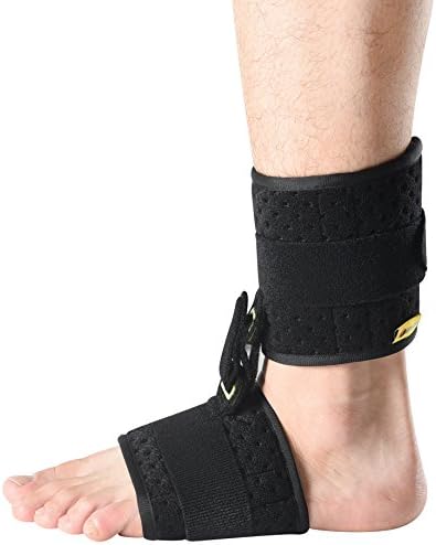 Ankle Support Drop Foot Brace Orthosis - Comfort Cushioned Adjustable Wrap Compression For Improved Walking Gait, Prevents Cramps Ankle Sprains