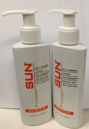 2 X SUN Laboratories Self Tanning Lotion Tan Overnight - Medium (4.oz Each) by Sun Laboratories
