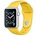 Apple Watch Band - FanTEK Soft Silicone Sport Style Replacement iWatch Strap for Apple Wrist Watch 42mm Models S/M Size (Yellow)