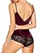 Avidlove Women Nightwear Sexy Strap Lingerie Stretch Chemise Babydoll Dark Red Large