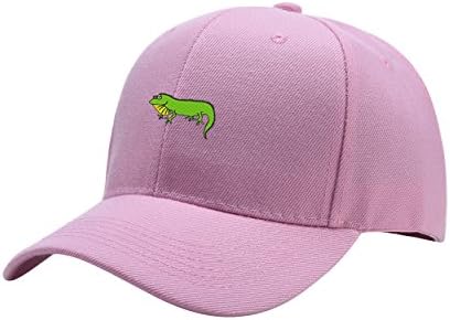 Iguana Pink Peaked Hat Embroidered Logo Adjustable Fish Cap