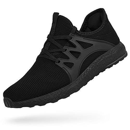 Feetmat Womens All Black Sneakers Ultra Lightweight Breathable Mesh