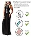 GRECERELLE Women's Round Neck Sleeveless A-line Casual Maxi Dresses with Pockets Black-2XL