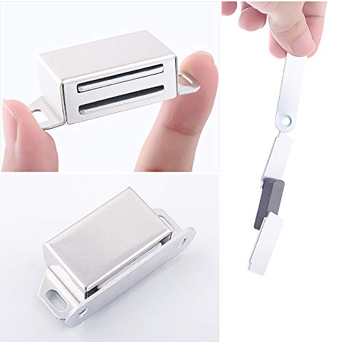 Magnetic Door Catch, 20lb High Magnetic Stainless Steel Heavy Duty Catch for Kitchen Cupboard Closet Cabinet Door Drawer Latch (20 lbs/4 Pack, Silver)