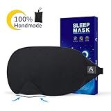 Mavogel Cotton Sleep Eye Mask - Updated Design Light Blocking Sleep Mask, Soft and Comfortable Night Eye Mask for Men Women, Eye Blinder for Travel/Sleeping/Shift Work, Includes Travel Pouch, Black