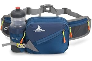 Waterproof Hiking Fanny Pack with Bottle Holder - Adjustable Running Belt & Dog Walking Waist Pack for Men & Wome