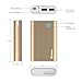 Jackery Fit Premium 10200mAh Dual USB 2.4A Output Portable Battery Charger - External Battery Pack, Power Bank, Portable Charger for iPhone, iPad, Galaxy, and Android Smart Devices (Gold)