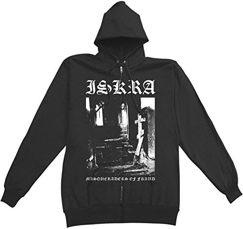 Iskra Men's Masqueraders Of fraud Zippered Hooded Sweatshirt Large Black