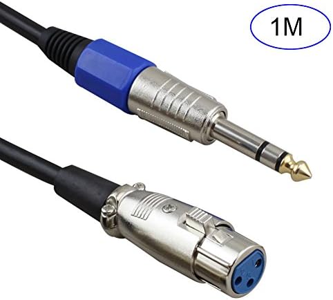 xlpace 1/2/3/5/10m Microphone Wire Cord XLR Female To Jack 6.35/6.5mm Male Plug Audio Lead Microphones Cable