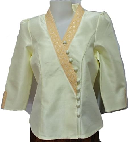Lot 4 Lao Laos Laotian 3/4 SLeeve Blouse Top size 40 L Free expited shipping