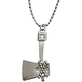 Cool Axe Necklace, Punk Tool Charm Pendant, Long Necklace for Man Woman, Antique Silver Color