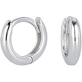 925 Sterling Silver Thin Hinged Hoop Earrings, Sold as a Pair