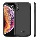 iPhone Xs Max Battery Case, Euhan 5000mAh Rechargeable Power Charging Case for iPhone Xs Max(6.5 inch) Extended Battery Pack Protective Ultra Thin Charger Case-Black