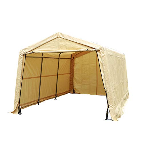 WALCUT Auto Shelter Portable Garage Storage Shed Canopy Carport (10ft X 15ft X 8ft, Sand)