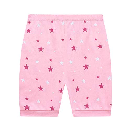 Benaive Pajamas for Girls, Pjs for Toddler Girl Cotton Summer Pajama, 2 PCS Children Sleepwear, Lounge Shorts Set (Unicorn, Pink, 3T)