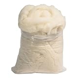Carded Scoured Wool Filler: 1 lb Bag, Natural White