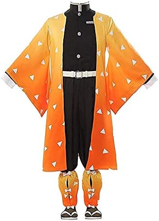 Agatsuma Zenitsu Cosplay Costume Kamado Tanjirou Costume Halloween Kimono Suit