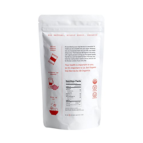 SB ORGANICS Premium Juicy Large Organic Goji Berries - Nutrient Packed Wolfberries - Top Grade Lycium Barbarum - 2 Lbs