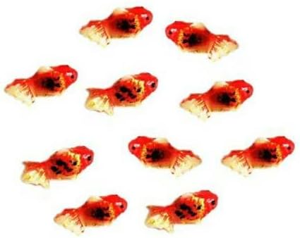 10 Gold Fish Handmade Japan Clay Collectible Dollhouse Miniature Garden Fisherman