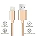 Direct Wire & Cable Nylon USB Lightning Cable Charging Cable for iPhone, 9 Inch, 3 Pack - Gold