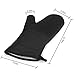 QFUNACCESS Heat Resistant Gloves - Non-Slip Grip Pot Holders for Kitchen Cooking Baking, Up to 450 F Heat Resistant, Heavy Duty Oven Mitts - 1 Pair (Black)