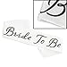 Bride to Be Bachelorette Party Decoration and Shower Kit, White Satin Sash, Metal and Rhinestone Tiara, and Bride To Be Banner with Ribbon by Sunrise Party Supplies
