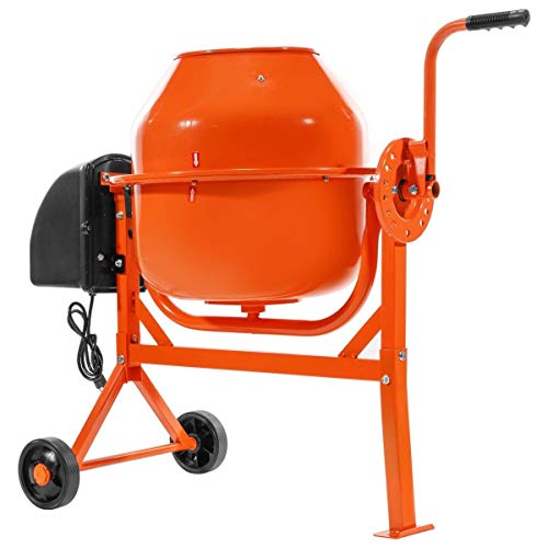 9TRADING Portable 2-1/5cuft Electric Concrete Cement Mixer Barrow Machine Mixing Mortar