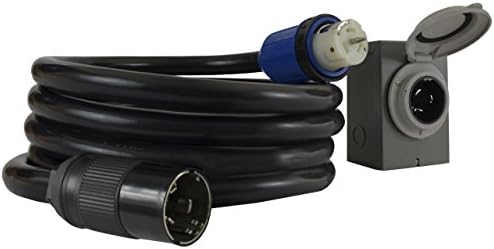 Conntek GIBSS2-010 50 Amp Duo-RainSeal Kit Locking Temporary Generator Power Cord with Inlet Box, 10'