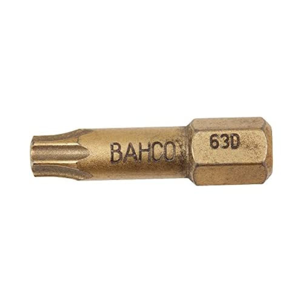 Bahco 63D/T20 T20 Diamond Bit for Torx Head Screws, Gold, 25 mm, 5-Piece
