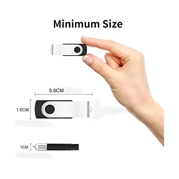 USB Sticks 4GB 10 Stück, AreTop Speicherstick Rotate Metall High Speed USB 2.0 Flash Drive (Schwarz) – Bild 5