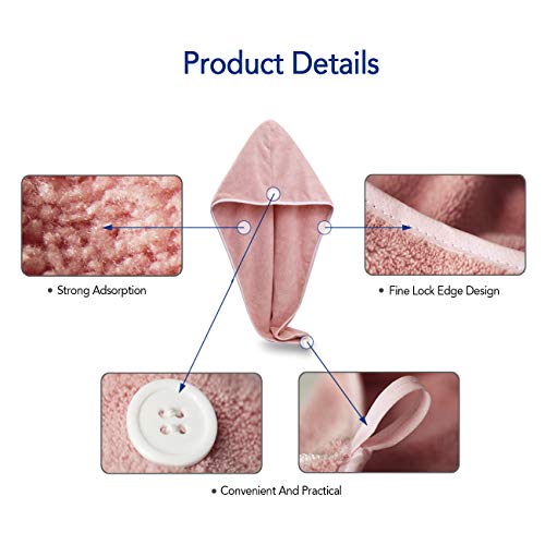 Microfiber Hair Drying Towel with Button Hair Towel Original Magic