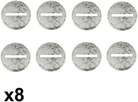 Shinny Galvanized Metal Coin Slot Bank Lid Inserts for Mason, Ball, Canning Jars (8 Pack, Wide Mouth)