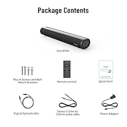 littoak Small Sound Bar for TV, Soundbar with