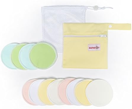 NEW - Soft Spot Nursing Pads Set - Complete with Daytime &amp; Nighttime Breastfeeding Pads, Laundry Bag &amp; Waterproof Storage Bag, Reusable, Washable, Velvety Soft, Hypoallergenic, 4" - by DaffaDoot