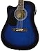Jameson Guitars Full Size Thinline Acoustic Electric Guitar with Free Gig Bag Case & Picks Blue Left Handed