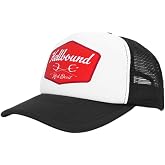Hellbound Badge Trucker Cap for Men &ndash; Flat Bill Mesh Snapback Hat &ndash; 5-Panel Cap