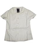 FRENCH TOAST Girls Short Sleeve Peter Pan Blouse with Lace Trim Collar - E9322 - White, 8