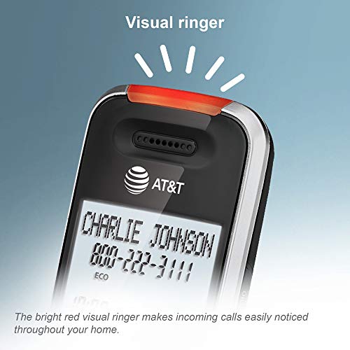 AT&T BL102-5 DECT 6.0 5-HANDSET CORDLESS PHONE FOR HOME WITH ANSWERING MACHINE, CALL BLOCKING, CALLER ID ANNOUNCER, AUDIO ASSIST, INTERCOM, AND UNSURPASSED RANGE, SILVER/BLACK