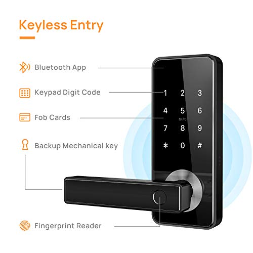 Fingerprint Door Lock Keyless Entry Door Lock Bluetooth APP Card Control Biometric Digital Door Lever Security Front… - Image 2