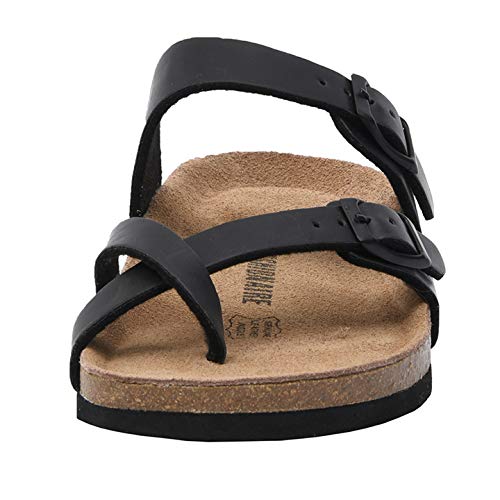 Women's Cushionaire Luna Cork footbed Sandal with BLACK OILY