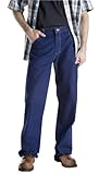 Dickies Men's Relaxed Fit Carpenter Jean, Indigo Rigid, 36x30