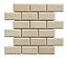 2 X 4 Crema Marfil Marble Polished & Beveled Brick Mosaic Tile - 6
