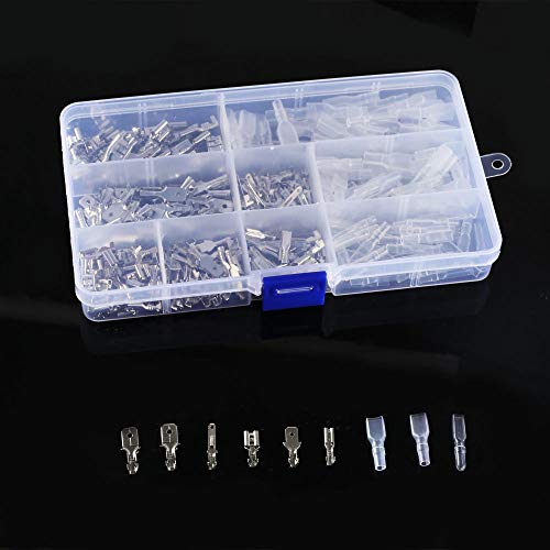 ManYee 315pcs 2.8/4.8/6.3mm Male Female Spade Connectors for Car Audio Speaker Wire Crimp Terminals Spade Electrical Connector Kit with Insulating Sleeve Quick Wire Splice Terminal - Thumbnail 6