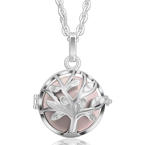 Eudora Harmony Bola Mini Family Tree Silver Plated Pendant Mexico Ball Pregnancy Bell 24 Inches Chain