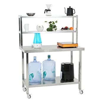 Homgrace mesa de cocina comercial de acero inoxidable, mesa de trabajo