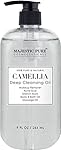 Majestic Pure Camellia Deep Cleansing Oil, Pure & Natural, 9 fl oz - Facial Cleanser, Face & Eye Makeup Remover - Bath & Body Massage Oil - Reduces the Appearance of Acne Scars and Stretch Marks