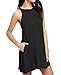 Sarin Mathews Women's Halter Neck Sleeveless Casual Swing T-Shirt Loose Dress Black S