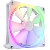 NZXT F140 RGB Fans - RF-R14SF-W1 - Advanced RGB Lighting Customization - Whisper Quiet Cooling - Single (RGB Fan & Controller Required & NOT Included) - 140mm Fan - White